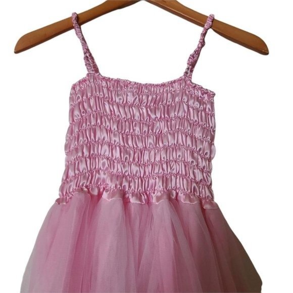 HH Pink Tule Feather Dress Fit Flare Stretch Dress - Picture 4 of 10